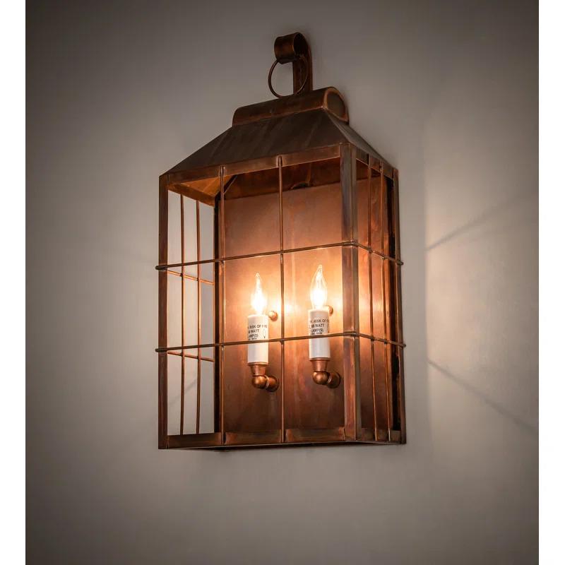 Meyda Lighting Rustic Lodge Copper Wall Light