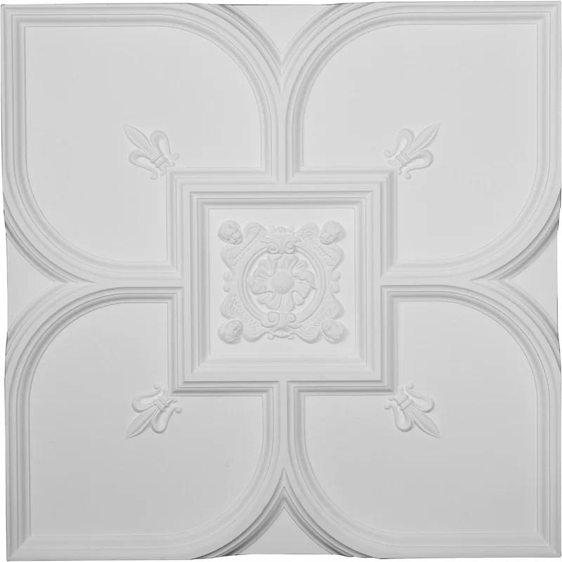 Elegant Fleur-de-lis 31.5'' White Urethane Ceiling Medallion
