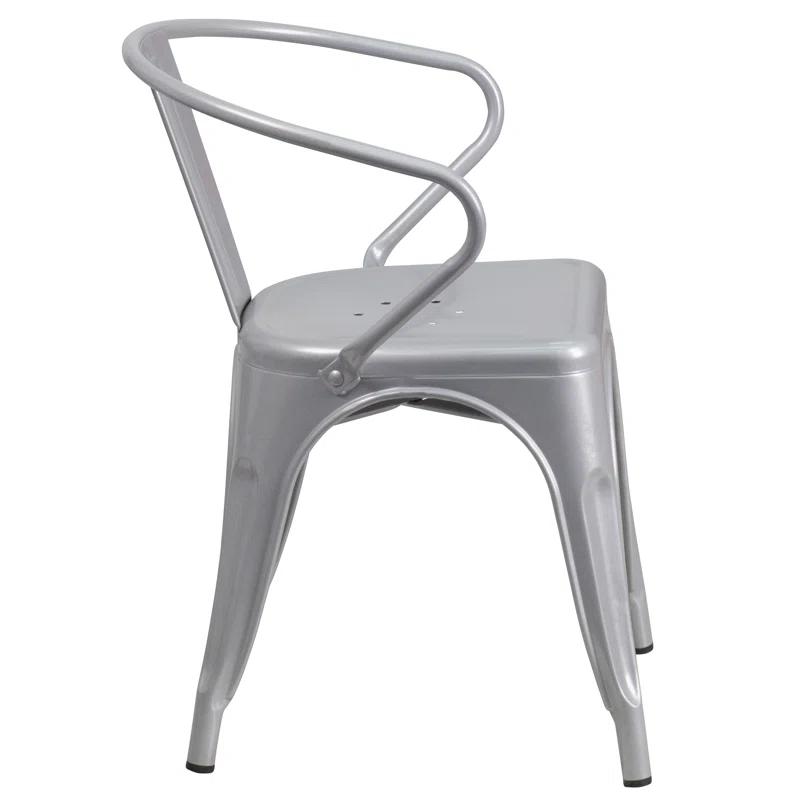 Flash Furniture Hucheson Metal Indoor-Outdoor Chair with Arms