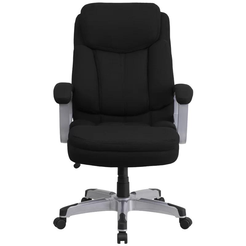 ErgoFlex High Back Executive Swivel Chair in Black Fabric and Chrome