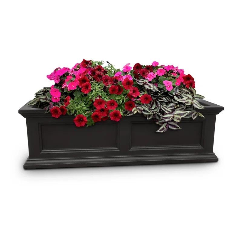 The Anastasiya Resin Window Box Planter with Water Reservoir