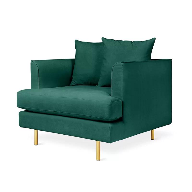 Elegant Margot Lounge Chair in Velvet Spruce with Eco-Friendly Cushions
