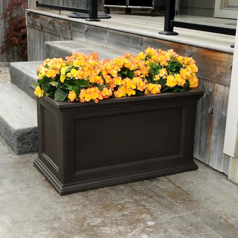 Winston Porter Anastasiya 20"x36" Resin Planter with Water Reservoir