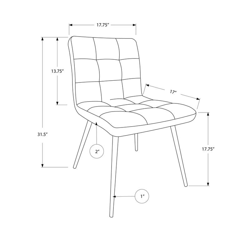 Contemporary Grey Faux Leather and Metal Side Dining Chair