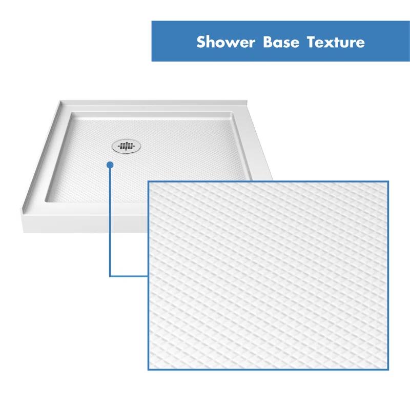 SlimLine 36" W x 76.75" H Framed Square Shower Stall and Base Included