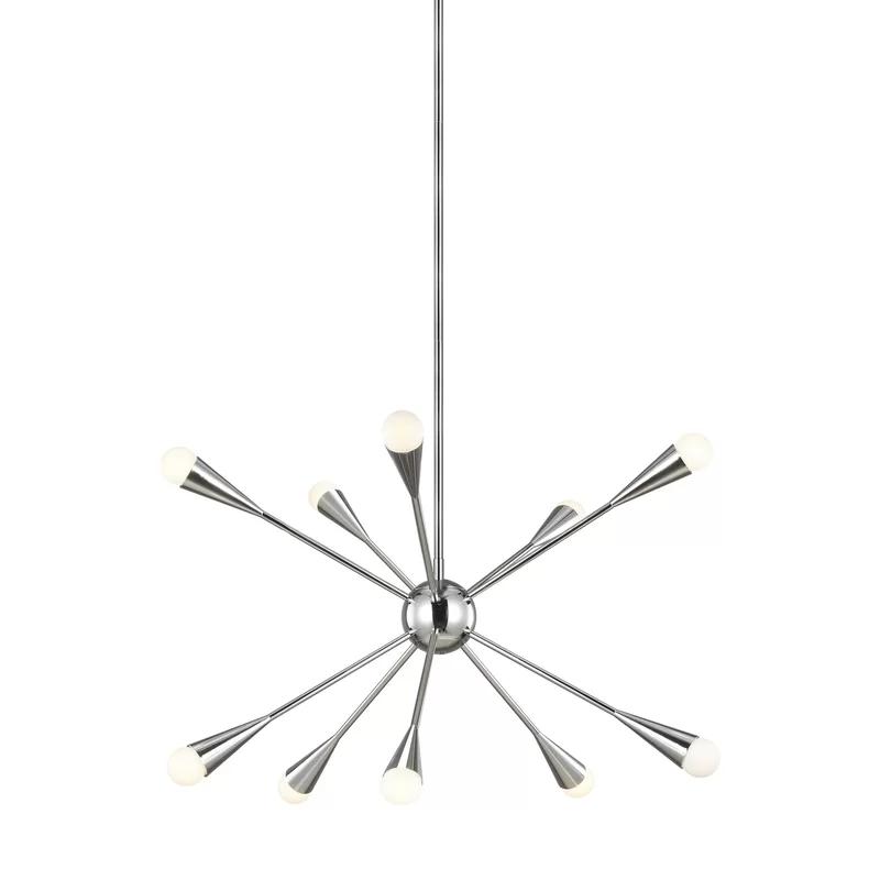 Ellen DeGeneres Polished Nickel Sputnik 10-Light Chandelier