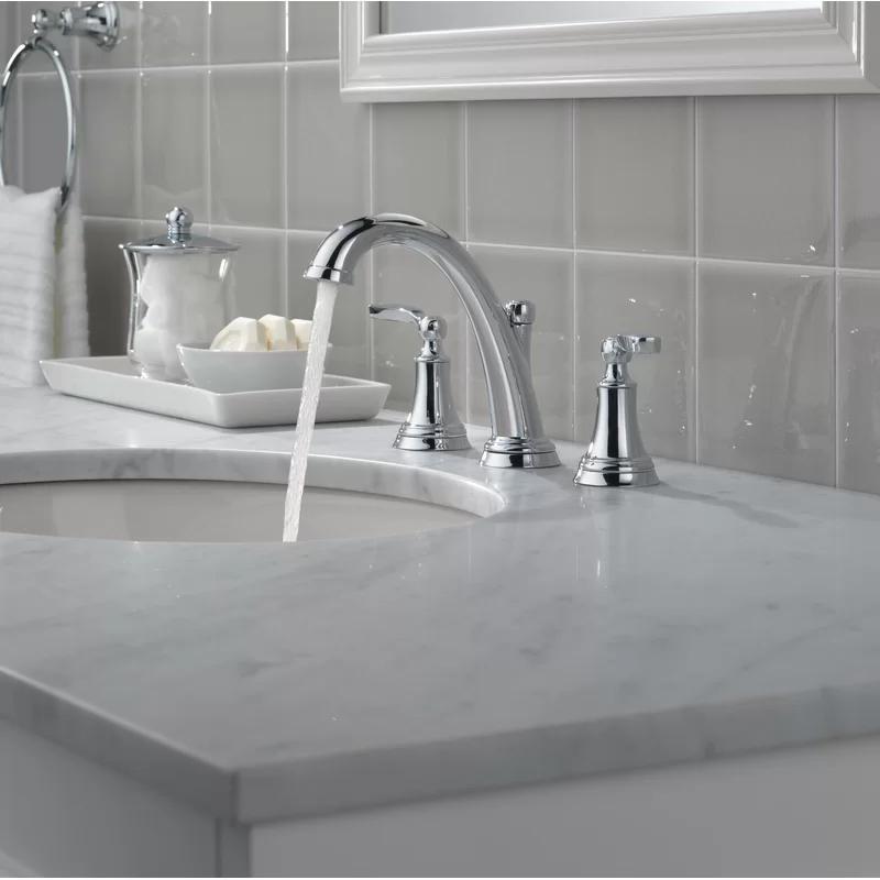 Modern Elegance 6" High 2-Handle Chrome Widespread Bathroom Faucet