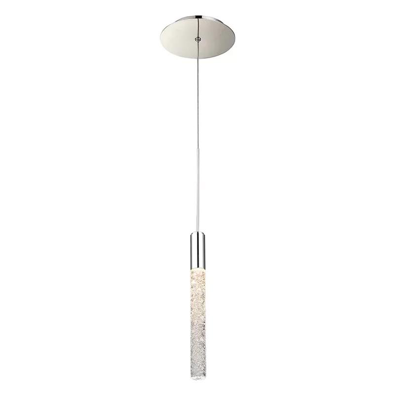 Polished Nickel Mini LED Pendant with Crystal Shade