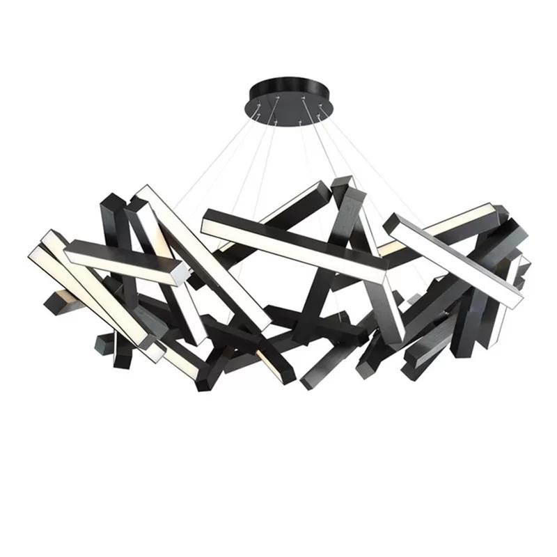 Chaos Black Crystal 31-Light LED Wagon Wheel Chandelier with Acrylic Diffuser