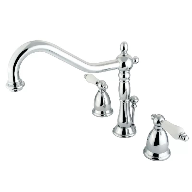 Elegant Heritage 8" Widespread Bathroom Faucet in Polished Chrome