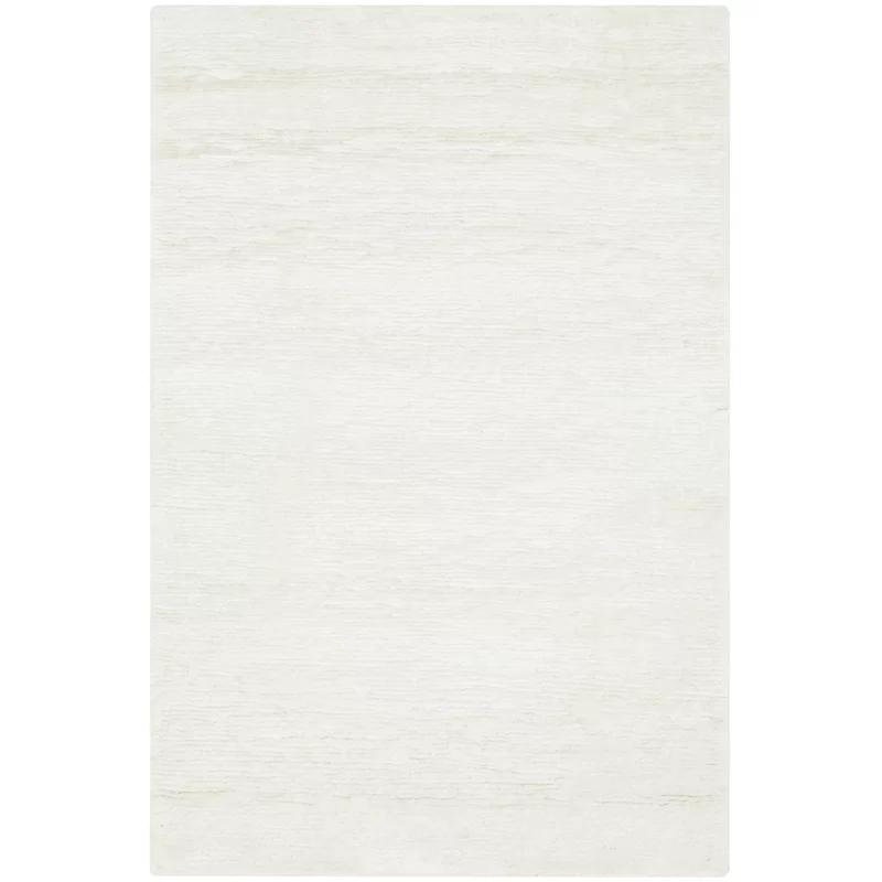 Opal Cream Hand-Knotted 4' x 6' Viscose Cotton Oriental Rug