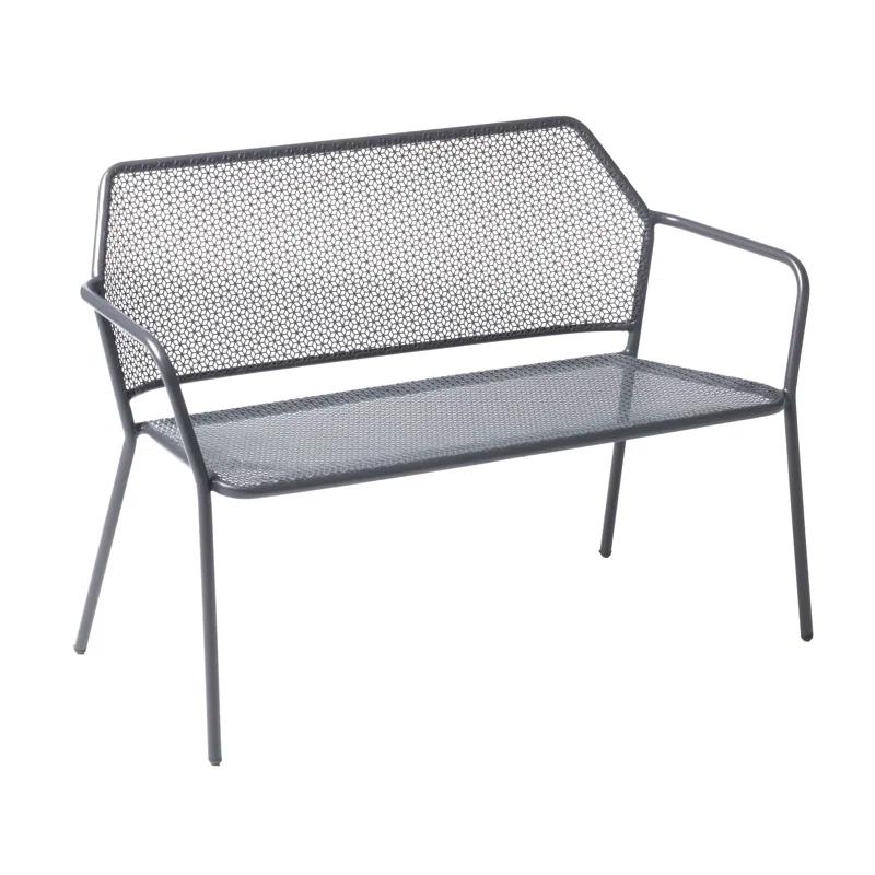 Alfresco Home Martini Patio Bench in Pencil Point