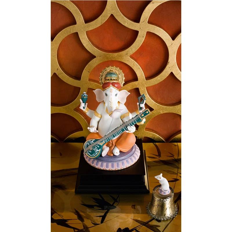 Lladro Veena Ganesha Figurine