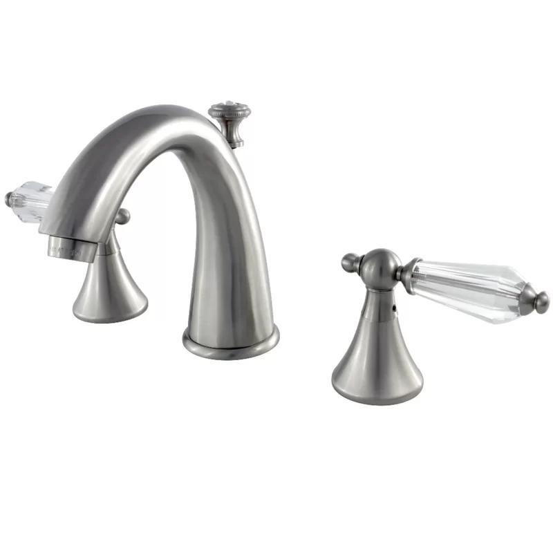 Wilshire 8" Brushed Nickel Widespread Bathroom Faucet with Acrylic Lever Handles