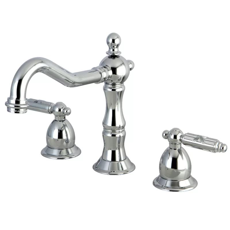 Polished Chrome Traditional Widespread Bathroom Faucet with Brass Pop-Up Drain