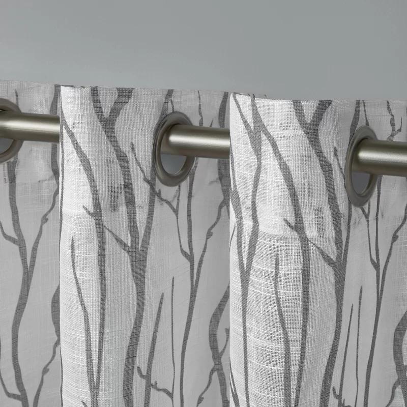 Dove Gray Light-Filtering Linen Look Grommet Curtains