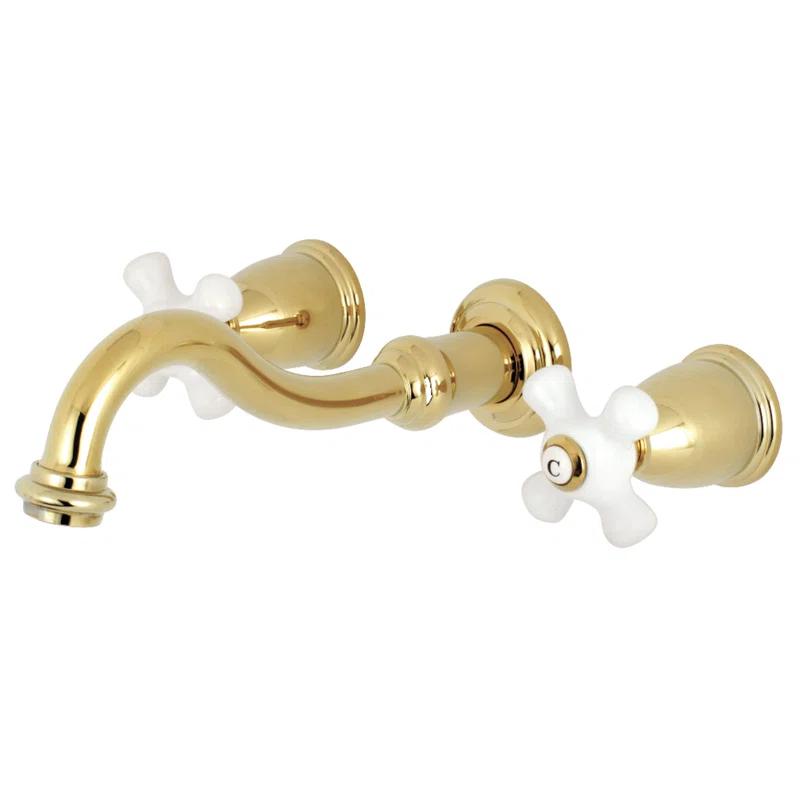 Kingston Brass Vintage Two-Handle 3-Hole Wall Mount Bathroom Faucet