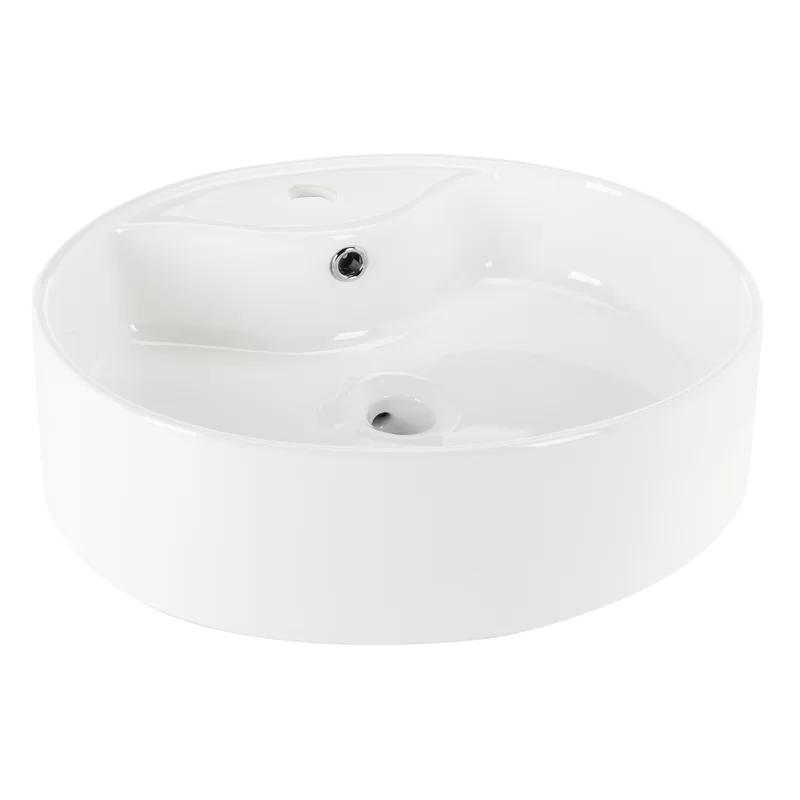 Elegant Brook White Ceramic Above-Counter Vessel Sink