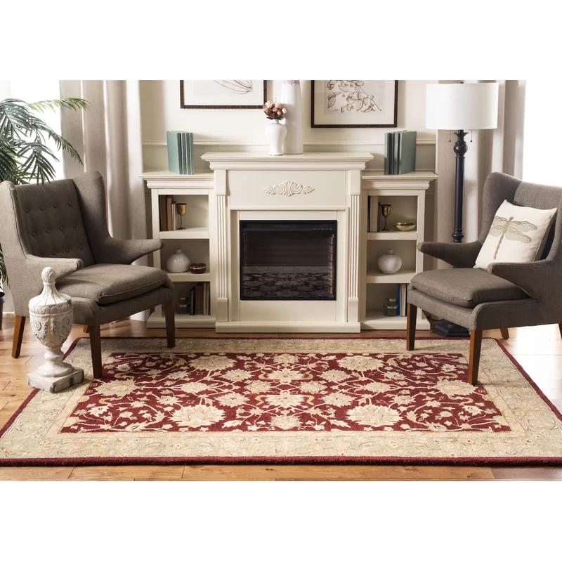 Anatolia Luxe Hand-Tufted Wool Red/Moss Square Area Rug