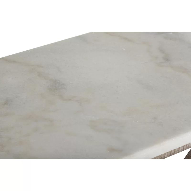 Helen Cloud White Marble & Charcoal Oak Console Table