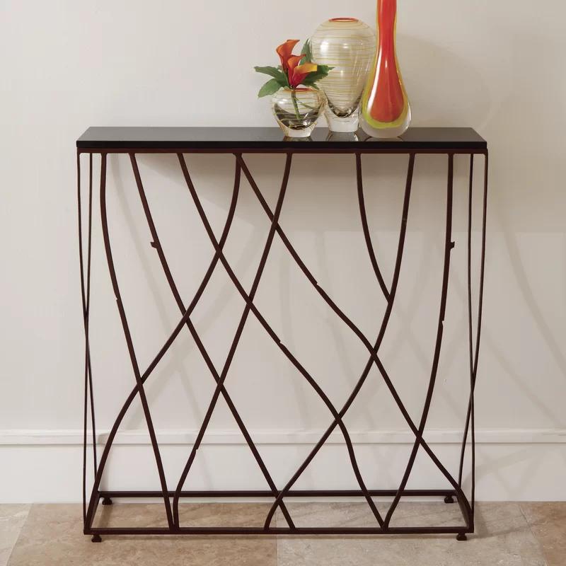 Branch-Inspired 36" Wood, Stone & Metal Console Table