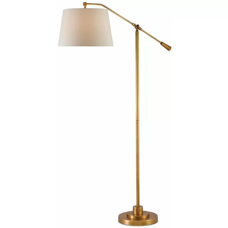 Arc Adjustable Antique Brass Task Floor Lamp with Edison Bulb