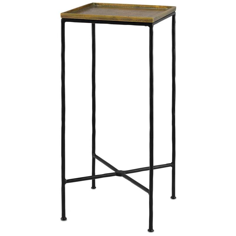 Boyles Extendable Square Black and Brass Drinks Table