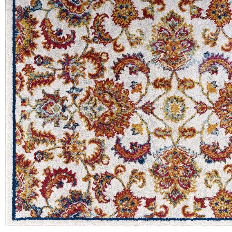 Modway Modway Porch & Den Florentia Distressed Floral Lattice Area Rug