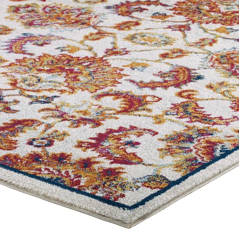 Modway Modway Porch & Den Florentia Distressed Floral Lattice Area Rug