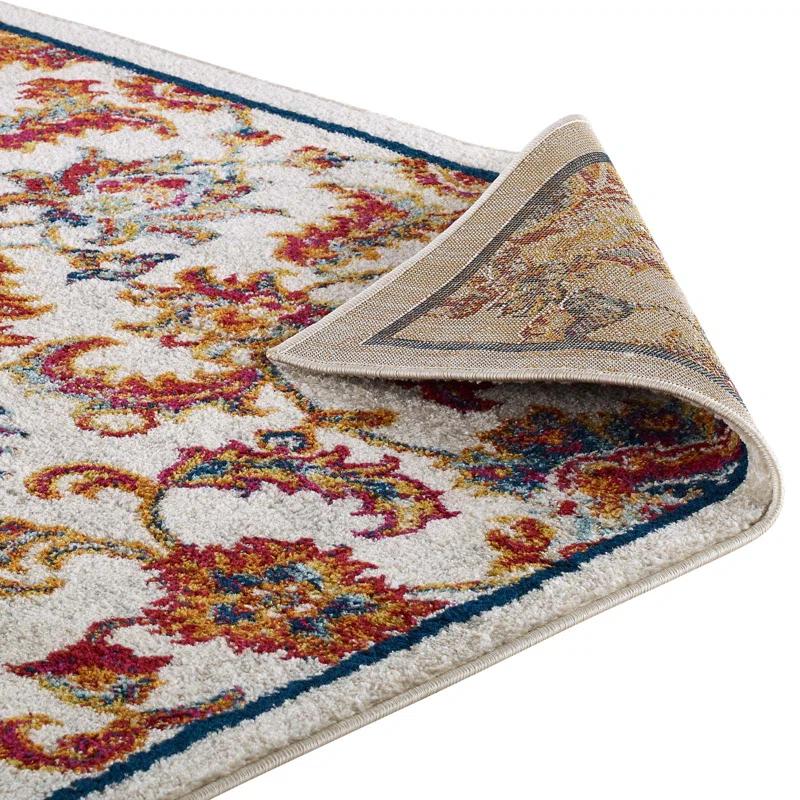 Modway Modway Porch & Den Florentia Distressed Floral Lattice Area Rug
