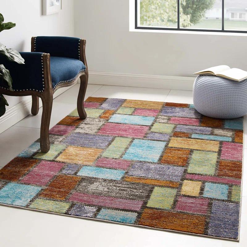 Modway Modway Porch & Den Hobart Abstract Geometric Mosaic Area Rug