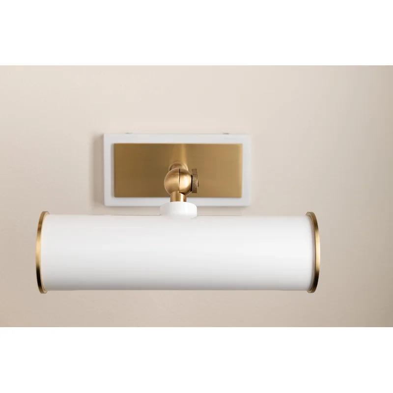 Aged Brass & Soft Off-White Dimmable Wall Picture Light with Adjustable Angle