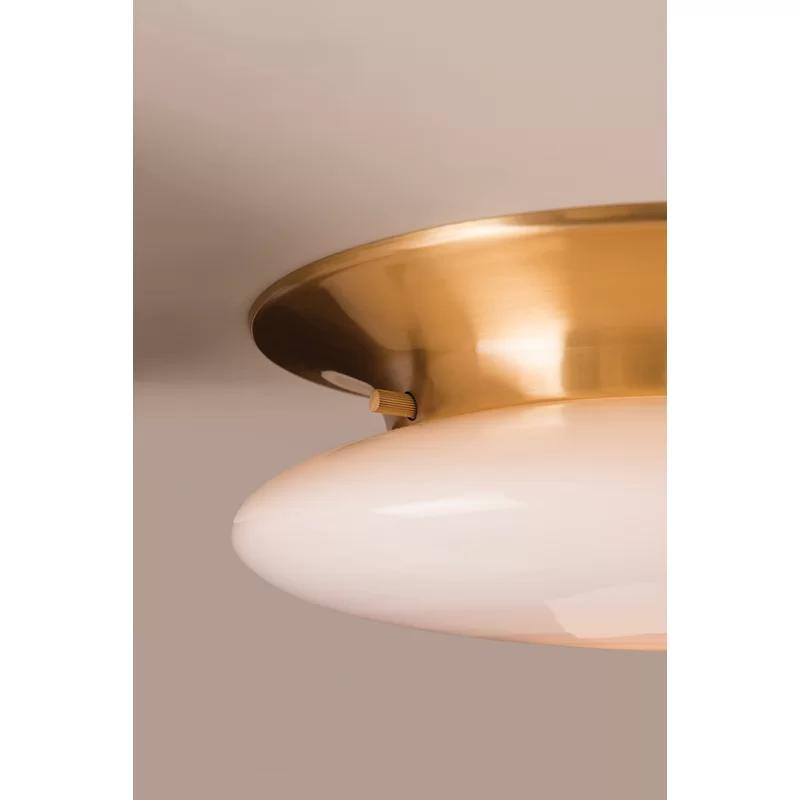 Satin Brass Irvington Globe 1-Light LED Flush Mount