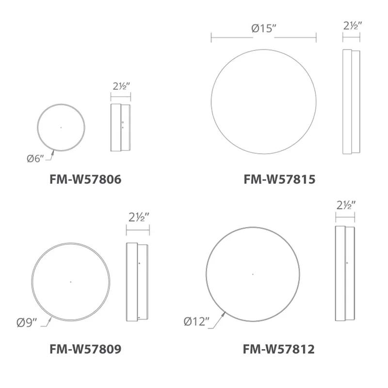 Sleek 12" Aluminum & Steel LED Outdoor Flush Mount, Energy Star