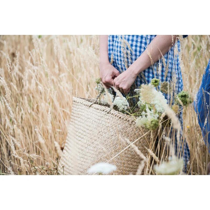 Eco-Friendly Round Seagrass Storage Basket Duo