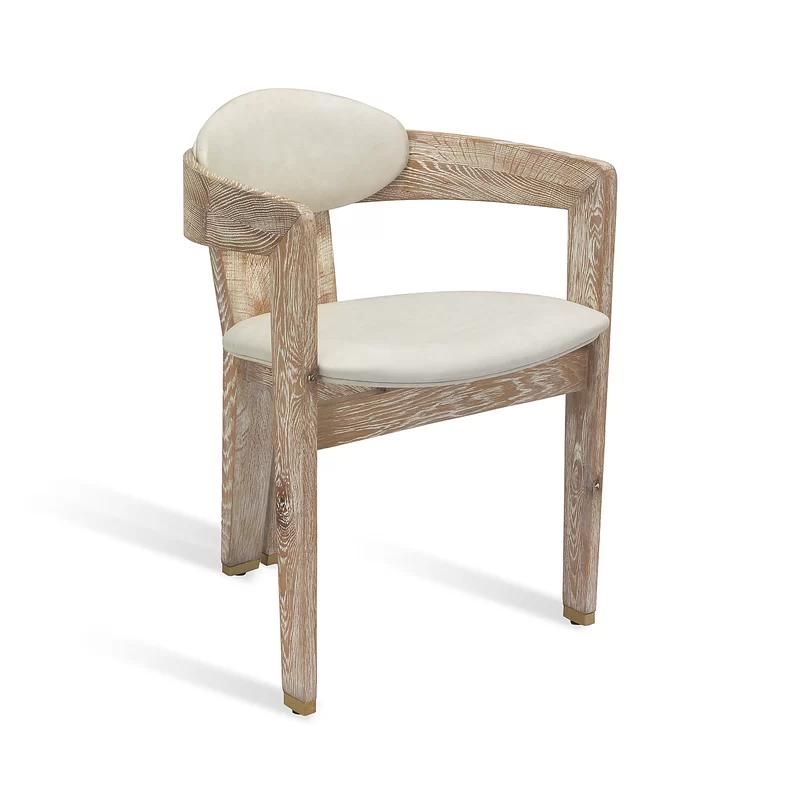 Whitewash Oak Faux Leather Upholstered Arm Chair