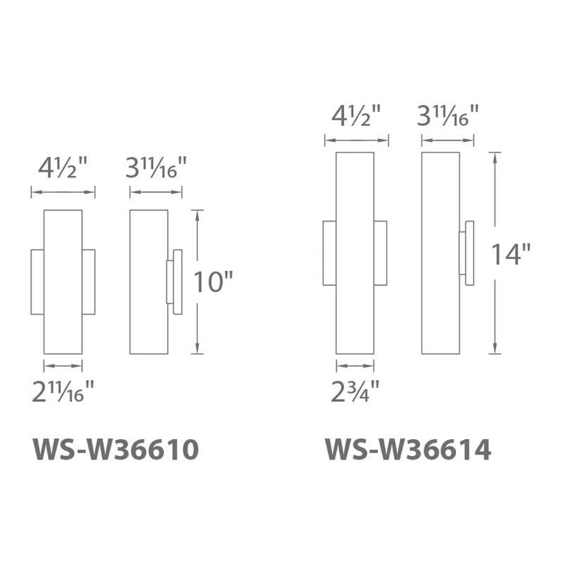 Caliber Brushed Aluminum 2-Light LED Outdoor Sconce, Dimmable 3000K