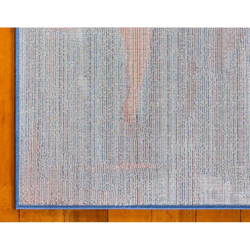 Soho Breeze 4' x 6' Light Blue Abstract Easy-Care Rug