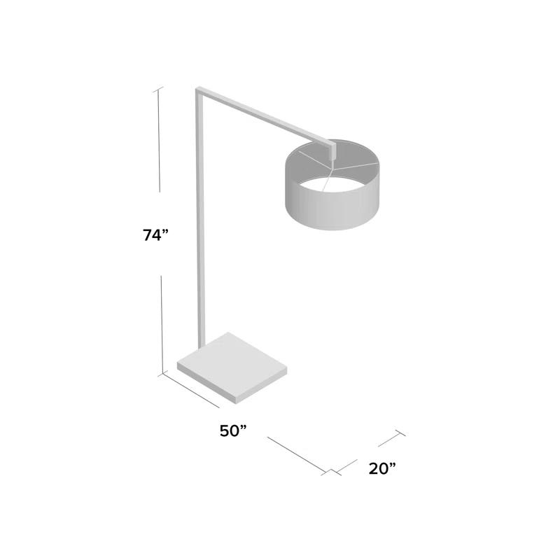 Stretch Chairside Arc Floor Lamp - Matte Black 75" Height