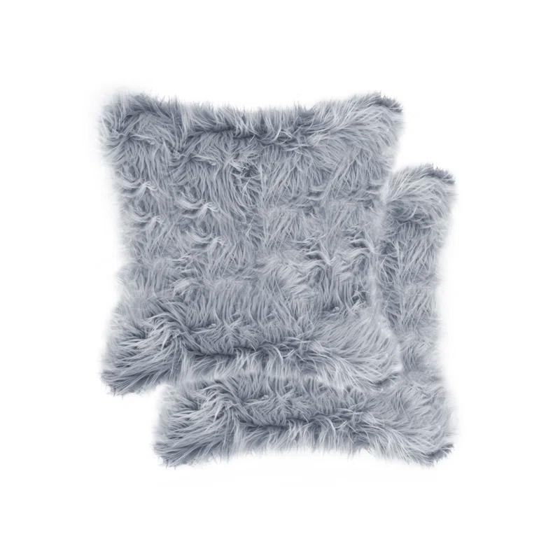 Belton Animal Print Faux Fur Throw Pillow (Set of 2)