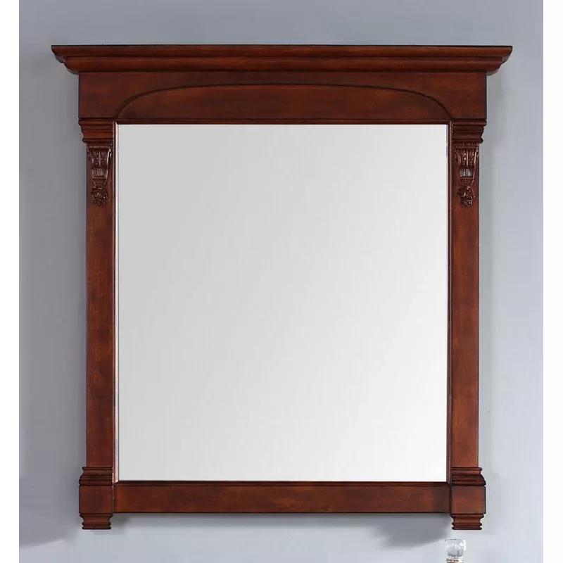 Silvered Oak Rectangular Traditional Bathroom Vanity Mirror