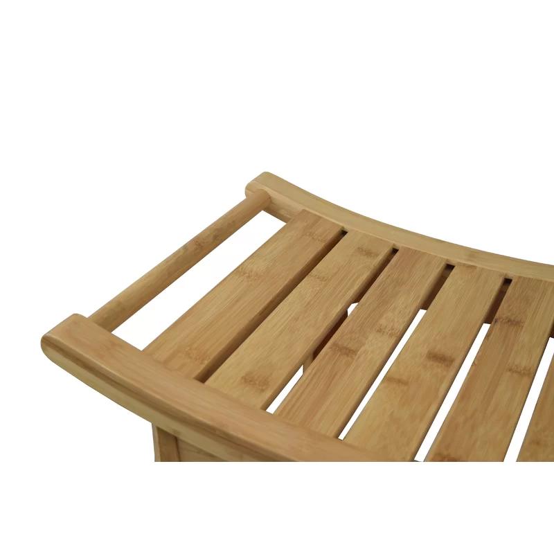 Kyoto Natural Bamboo 24'' Shower and Entryway Bench with Grip Arms