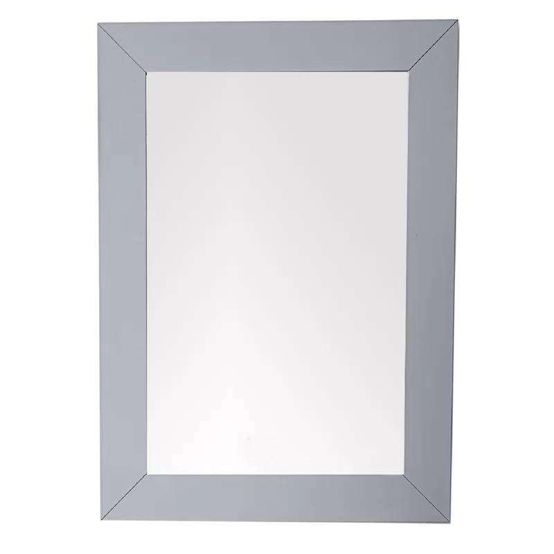Weston 40"x29" Transitional Rectangular Wood Mirror in Silver Gray