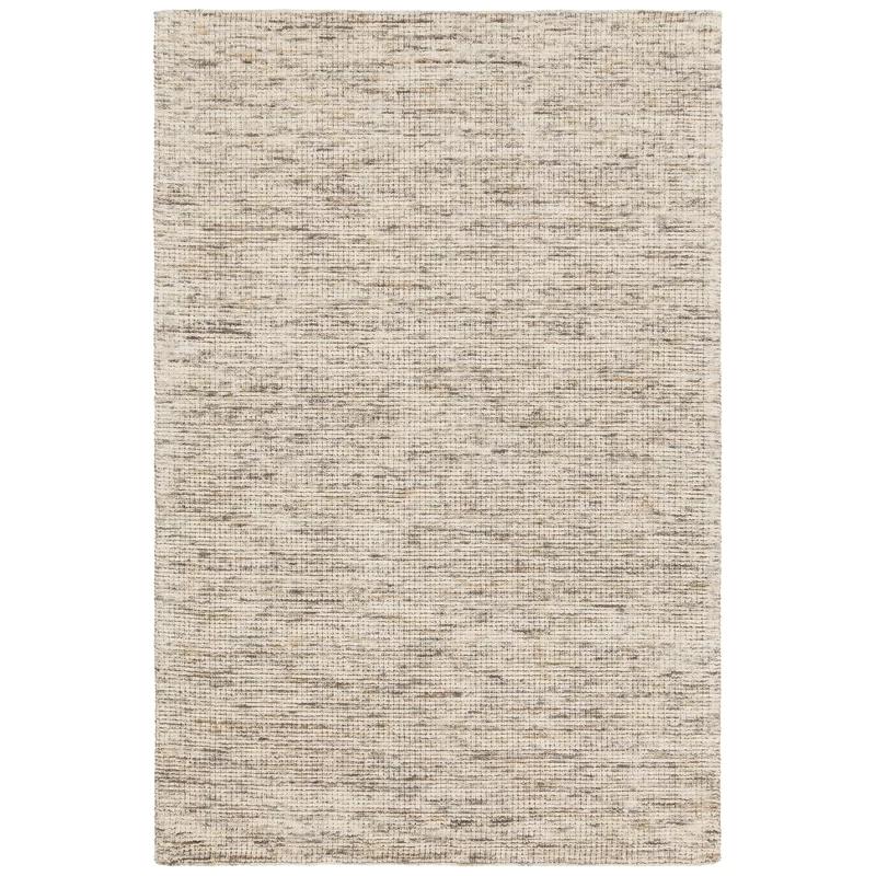 Hand-Knotted Beige Geometric Wool Blend 5' x 7' Area Rug