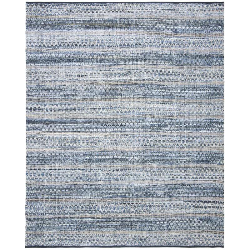 Coastal Charm Blue Cotton 5' x 8' Handwoven Area Rug