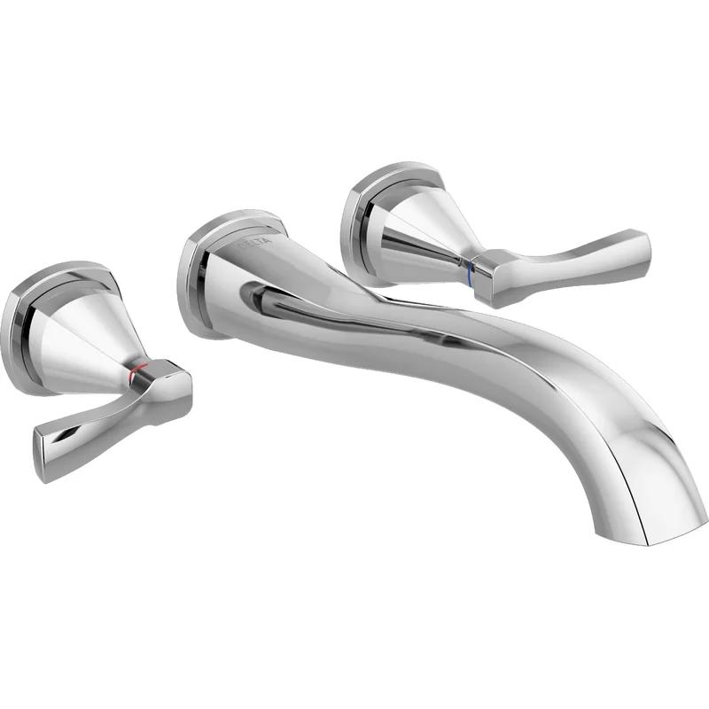 Ascend Contemporary Wall-Mounted Chrome Tub Faucet with Dual Handles