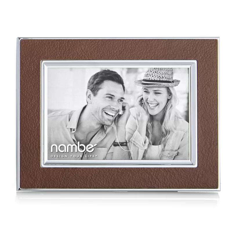 Classic Novara 4x6 Silver and Brown Leather Tabletop Frame