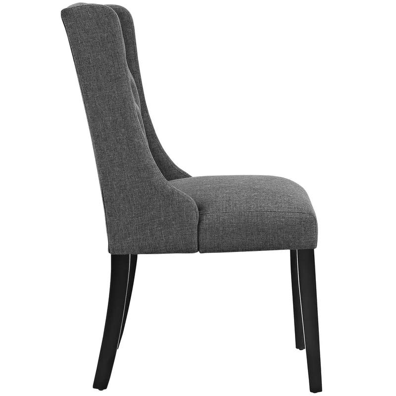 Elegant Gray Upholstered Parsons Dining Chair with Solid Wood Frame