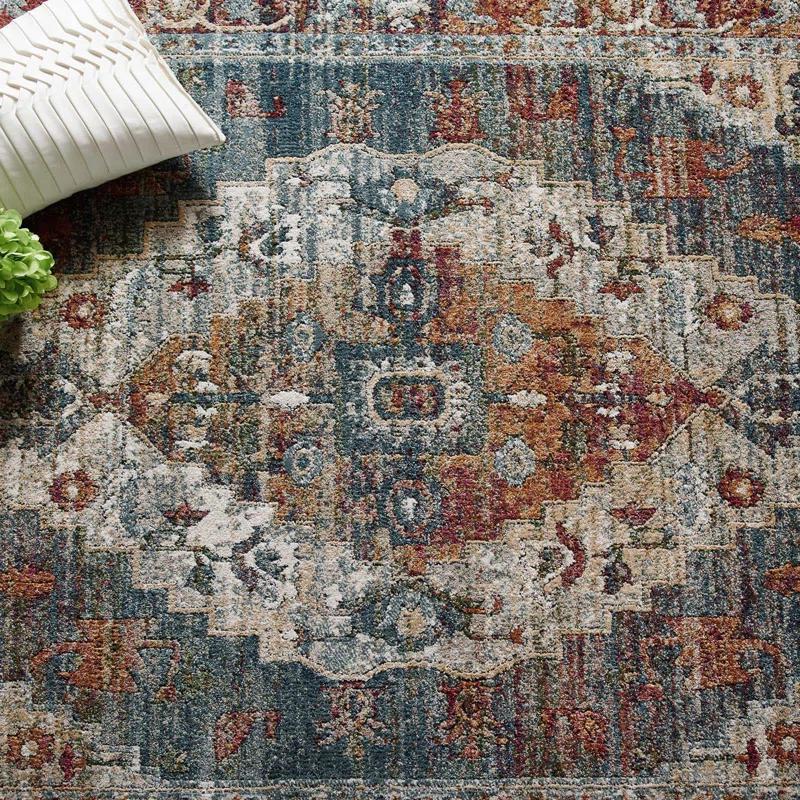 Camellia Multicolor Synthetic Medallion 5' x 8' Area Rug