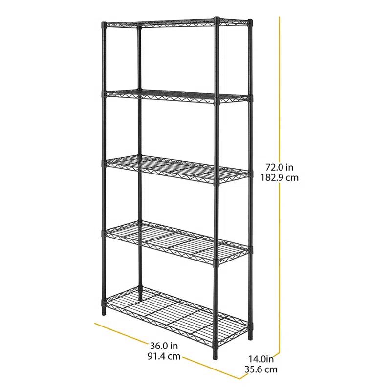 Rebrilliant Medlin 36'' W Metal Height -Adjustable Shelving Unit
